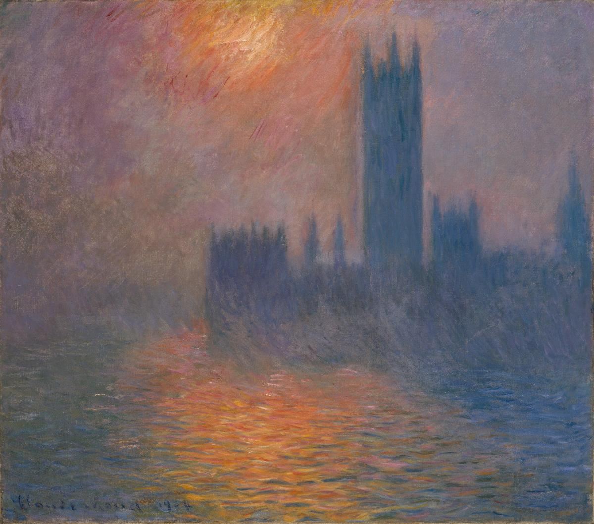 Houses of Parliament, Sunset by Claude Monet